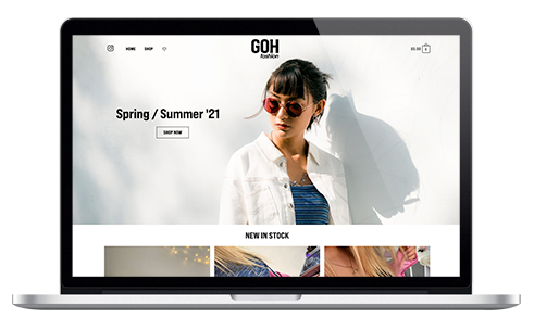 GOH Fashion website on a macbook