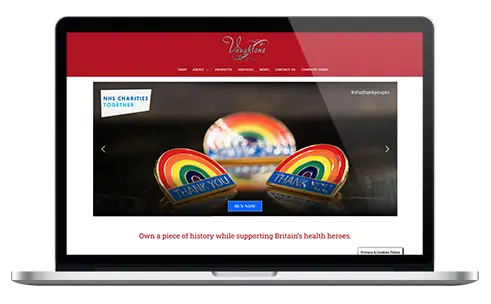 Vaughtons website on a Macbook